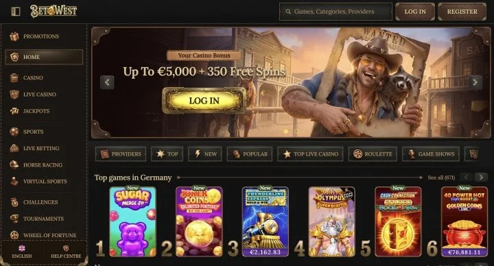 BetWest screenshot
